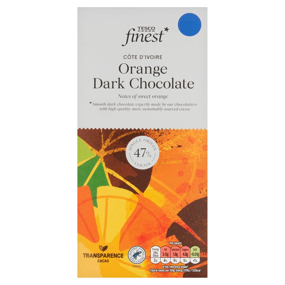 Tesco Finest Orange 47% Dark Chocolate (100g)