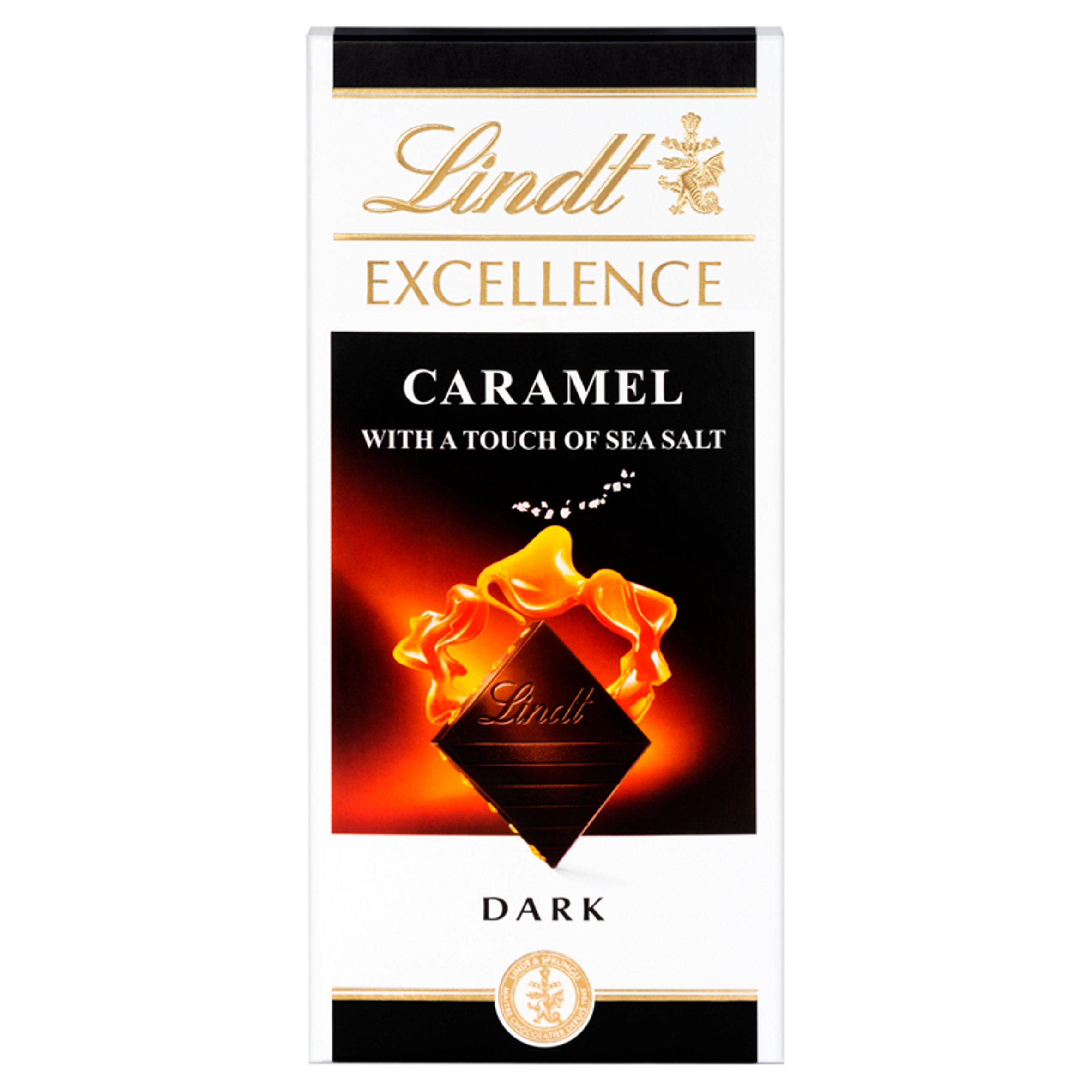 Lindt Excellence Dark Caramel and Sea Salt Chocolate Bar (100g)