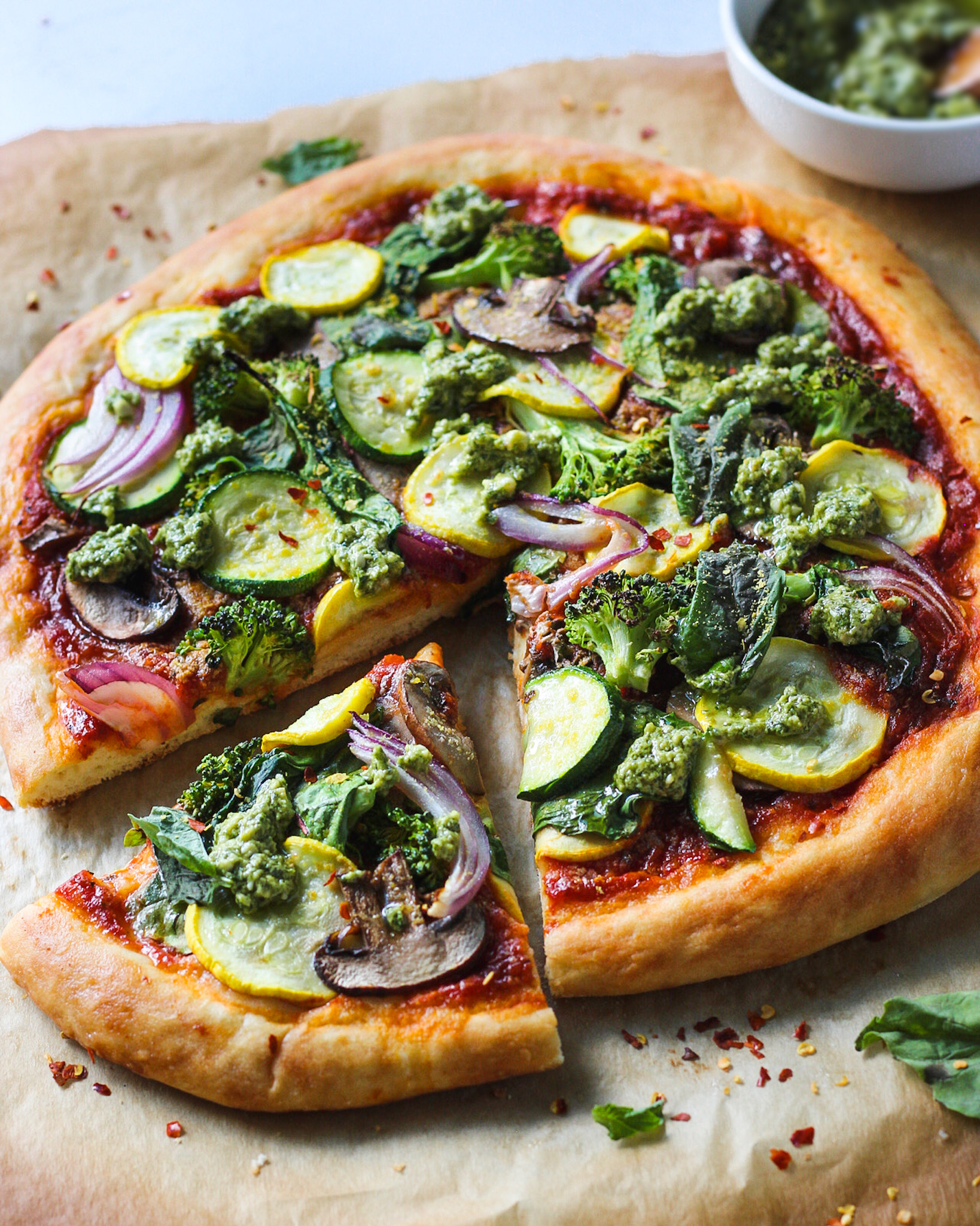 Vegetarian Pesto Pizza